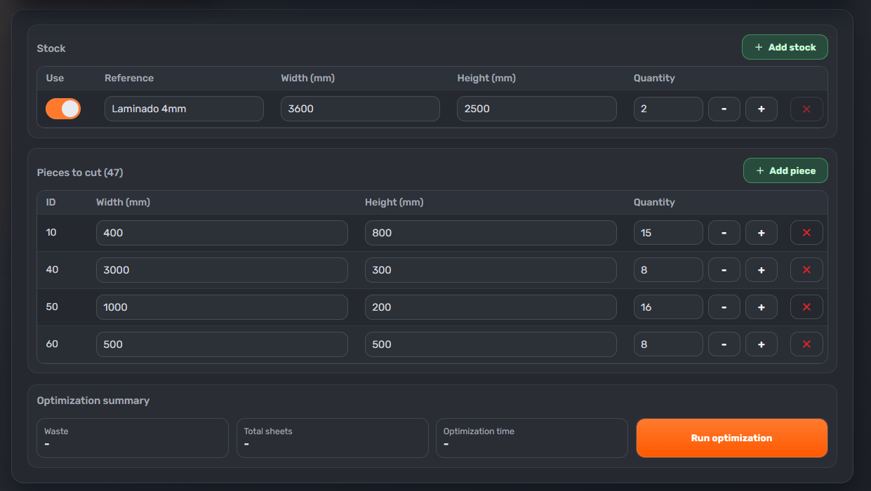 OPTI – Optimizador de corte de vidrio - Imagen 2
