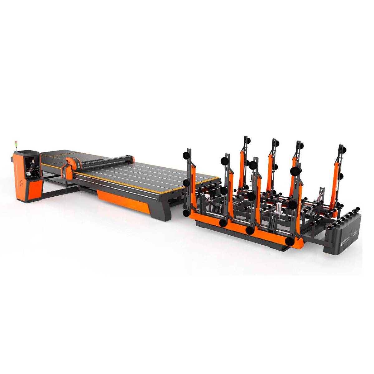 Línea de Corte CNC para Vidrio con Cargador Bilateral