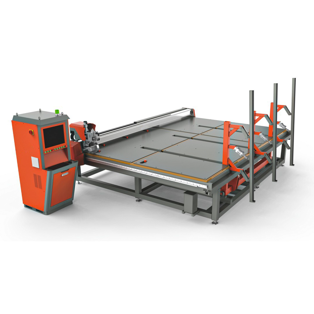 Mesa de corte CNC para vidrio monolítico con carga manual